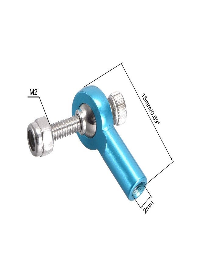 uxcell 4 PCS M2/2mm 15mm Linkage Rod End Tie Rod End Ball Head Joint Adapter Blue for RC Crawler Boat - Image 2