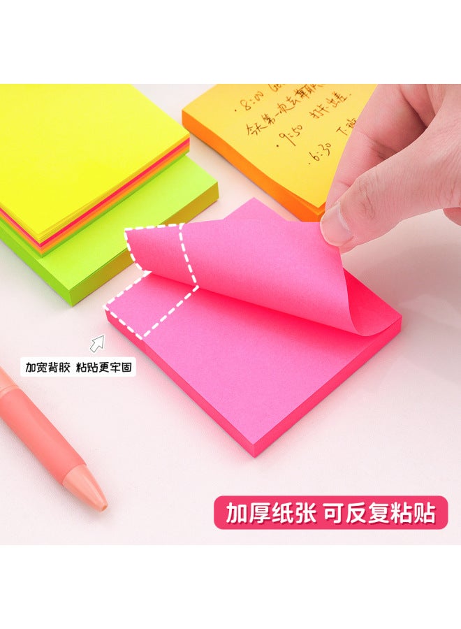 HELPS Fluorescent Color Sticky Notes Creative Simple Tearable Color Note Pad Office Stationery Note Paper - Image 3