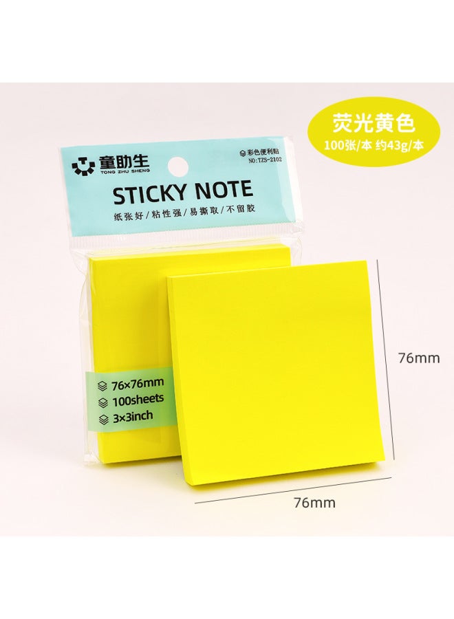 HELPS Fluorescent Color Sticky Notes Creative Simple Tearable Color Note Pad Office Stationery Note Paper - Image 1