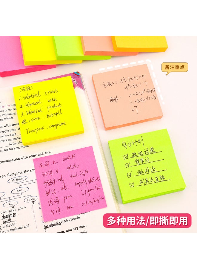HELPS Fluorescent Color Sticky Notes Creative Simple Tearable Color Note Pad Office Stationery Note Paper - Image 2