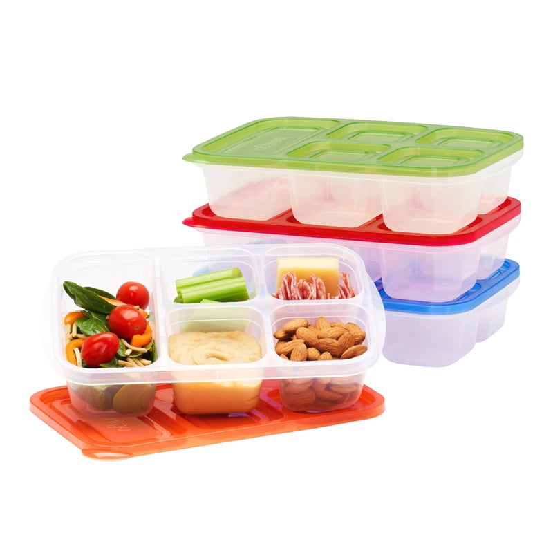 Bentgo Easyboxes - Reusable 5-Compartment Food Containers  Stackable 8-Piece Set  4 Trays & 4 Lids  BPA-Free Food Storage for Meal Prep  School  & Work; Lunch Boxes with Patented Design (Classic) - Image 1