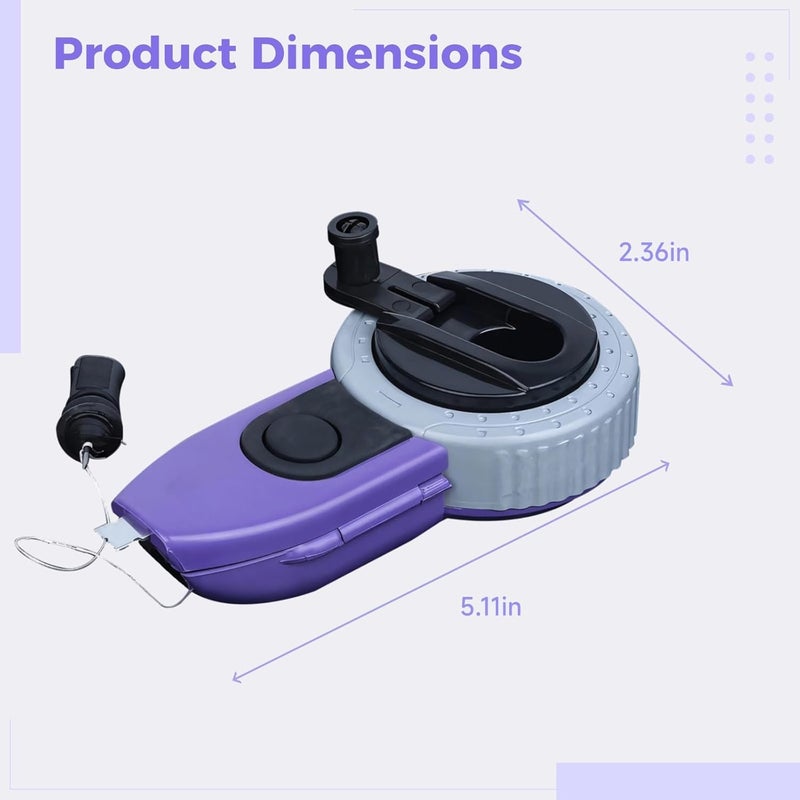 Retractable Chalk Line Reel, 100Ft with Adjustable Tension, Quick Release Mechanism, Mini Chalk Box for Carpentry and Masonry Layouts - Image 3