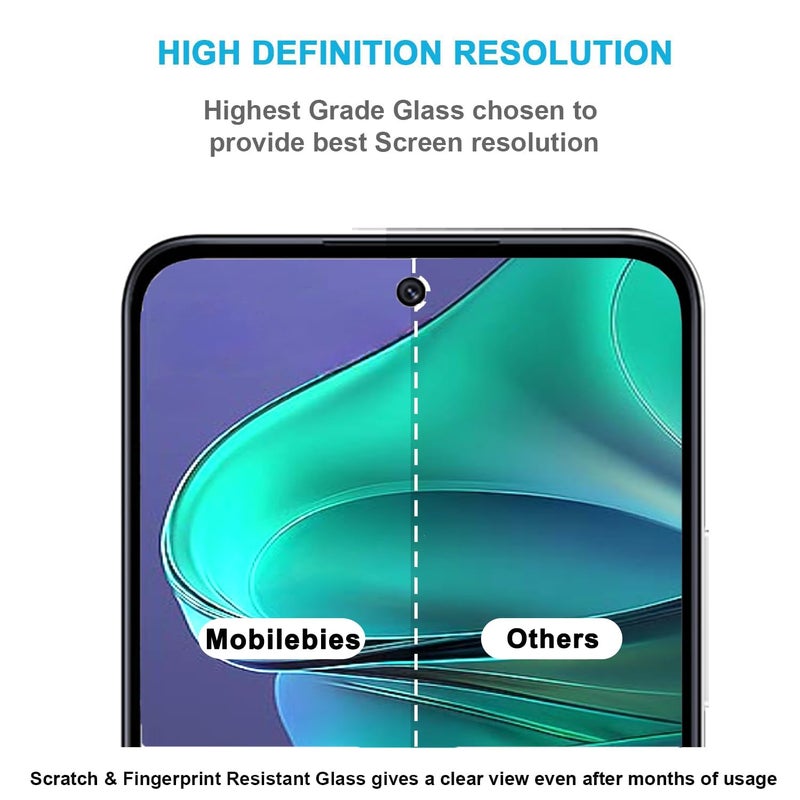 Mobilebies حماية شاشة زجاجية مقسّاة ممتازة لجهاز موتورولا إيدج 60 ستايلس (6.7 بوصة، عبوة من 1) | تغطية من الحافة إلى الحافة مع مجموعة سهلة للتثبيت - Image 3