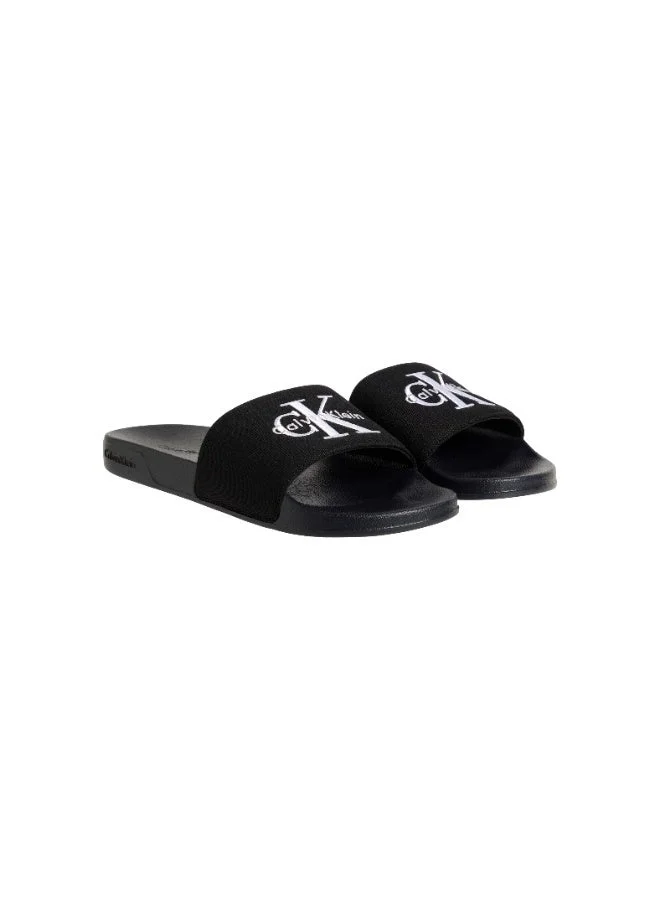 CALVIN KLEIN Triple Black Nemo - Canvas Signature Logo Sliders for Women | Best Price UAE
