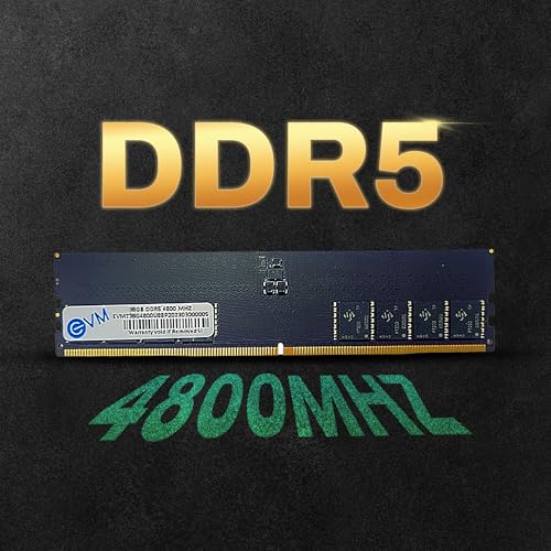 EVM 16GB DDR5 Desktop RAM Memory | 4800MHz | PC5-38400 | Long-DIMM | 288-Pin | CL19 | 1.1V Low Voltage | High Speed Performance | Intel & AMD Compatible | 10 Year Warranty (EVMT16G4800U88P) - Image 2