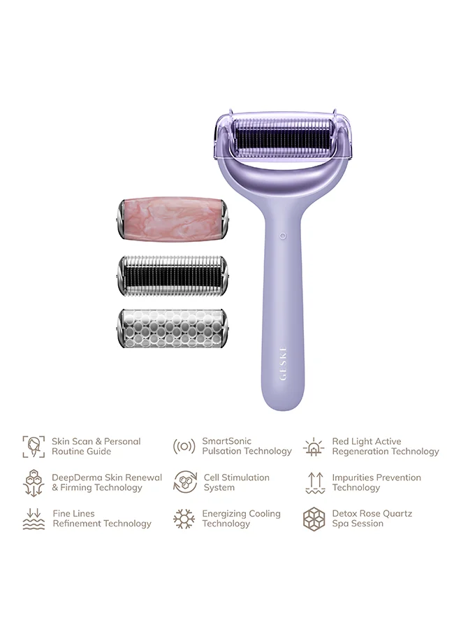 GESKE SmartAppGuided Microneedle Face and Body Roller 9 In 1 Purple