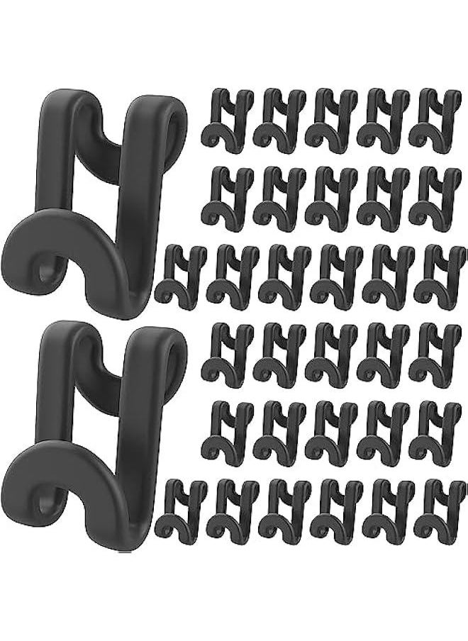 FYLX 80 Clothes Hanger Connector Hooks Cascading Hangers e Saving Plastic Hanger Hooks e Saver Extender Cli for Veet Wooden Plastic Metal Hangers Heavy Duty Clothes Closet Black  - Image 1
