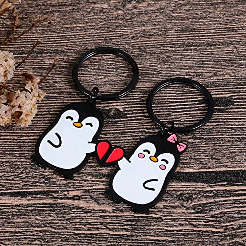 Fleure Esme Penguin Couple Valentines Day Gift for Him Her Boyfriend Girlfriend Matching Lovers Cute Keychain for Husband Wife One Year Anniversary Birthday Wedding Best Friend - Image 2