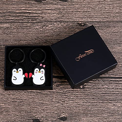 Fleure Esme Penguin Couple Valentines Day Gift for Him Her Boyfriend Girlfriend Matching Lovers Cute Keychain for Husband Wife One Year Anniversary Birthday Wedding Best Friend - Image 4