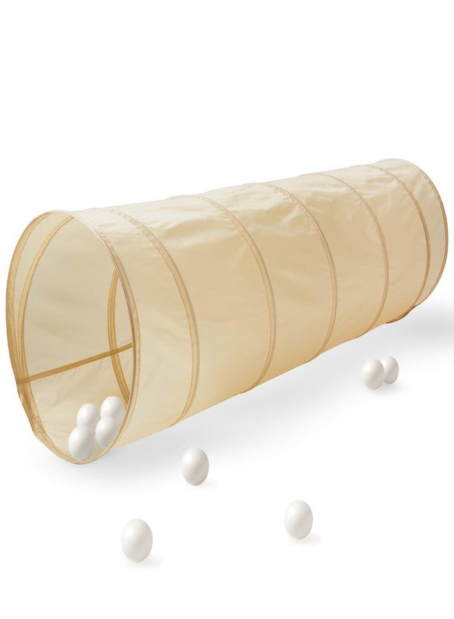 3 Sprouts Kids Play Tunnel - Pop Up Collapsible Tunnels with Recycled Fabric - Fun Crawling Tunnel for Toddler, Baby, Children to Crawl Through, Gross Motor Toy for Indoor Play - Beige - Image 1