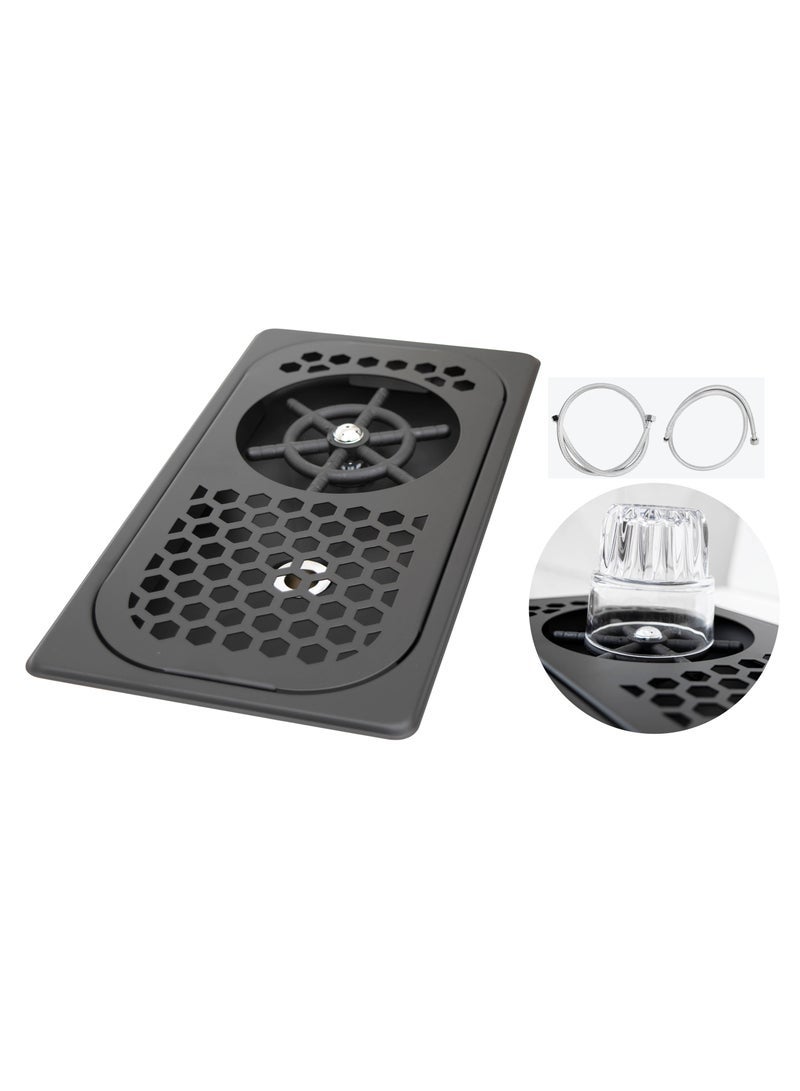 MIBRU Pitcher Milk RINSER with Side Sprays Drain and Drip Tray for Barista Coffee Bar Glass Cup Cleaner Milk Tea Washer Stainless Steel Black Kitchen Sink 32x18cm - Image 2