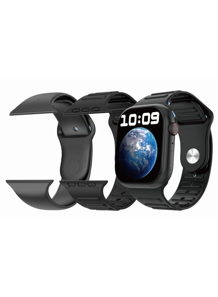 Modio SM06 Smartwatch with SIM Card Support Dual Camera 3 Interchangeable Straps and Wireless Charging For Ladies and Gents Black - Image 3