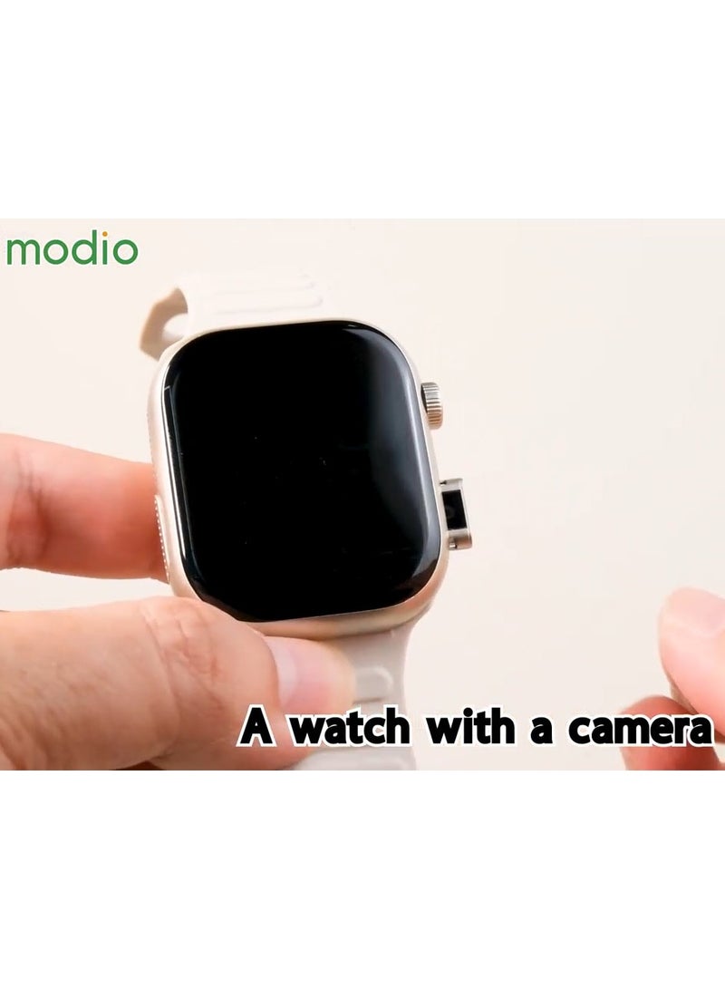 Modio SM06 Smartwatch with SIM Card Support Dual Camera 3 Interchangeable Straps and Wireless Charging For Ladies and Gents Black - Image 4