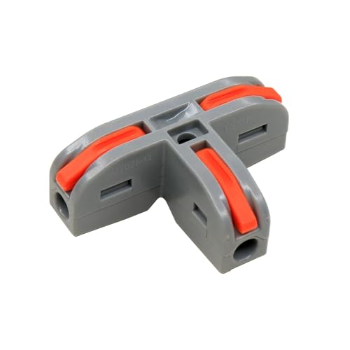 ZIVIK 4 Pcs T-Shape 3 Way Wire Conductor Quick Cable Splitter Electrical Connectors Push-in Terminal Block Universal Wire Connectors for AWG 28-12 Cable, Wire Connector/Wire Jointer Cable Clamp - Image 1