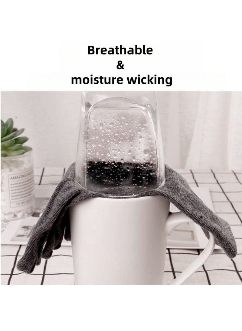 جيفت ٤ أزواج من الجوارب الرجالية ذات الخمسة أصابع، جوارب قطنية فاصلة لأصابع القدم حتى منتصف الساق، رقيقة وجيدة التهوية للربيع والصيف، تمنع الروائح الكريهة والتهاب قدم الرياضي، متينة ومضادة للوبر، تمنع انفصال أصابع القدم. - Image 4