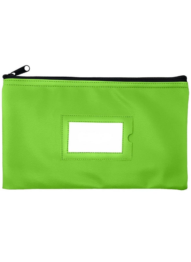GIDABRAND - Money Bank Deposit Bag With Zipper | 11X6 Inch | Light Green | Durable Leatherette Money Cash Coin Check Wallet Pouch For Men & Women With Framed Id Window And Blank Card | By Gidabrand (1) - Image 1