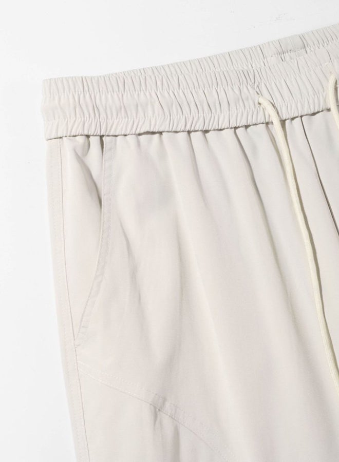 DR Men's Lightweight White Wide-Leg Pants - Minimalist Casual - Image 4