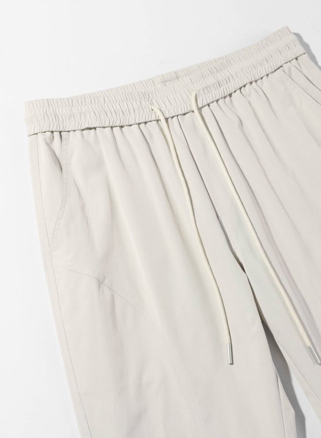 DR Men's Lightweight White Wide-Leg Pants - Minimalist Casual - Image 3