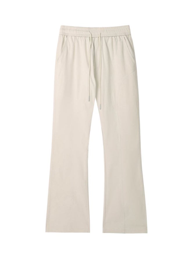 DR Men's Lightweight White Wide-Leg Pants - Minimalist Casual - Image 1