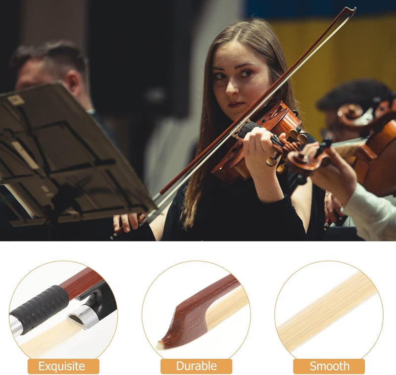 Vaguelly Violin Bow Instrument Part Guitar Parts Violin Bow Replacement 110 116 Wooden Violin Bow Musical Strings Accessories Parts Guitar Accessories - Image 4