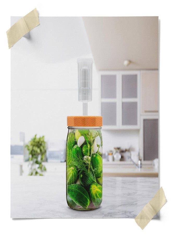 Fermentaholics 4-Pack Fermentation Lids with 3-piece Airlocks for Wide Mouth Mason Jars - Multicolored, Reusable, with Silicone Gaskets for Fermenting Vegetables, Sauerkraut, Kimchi, Liquids & More. - Image 3
