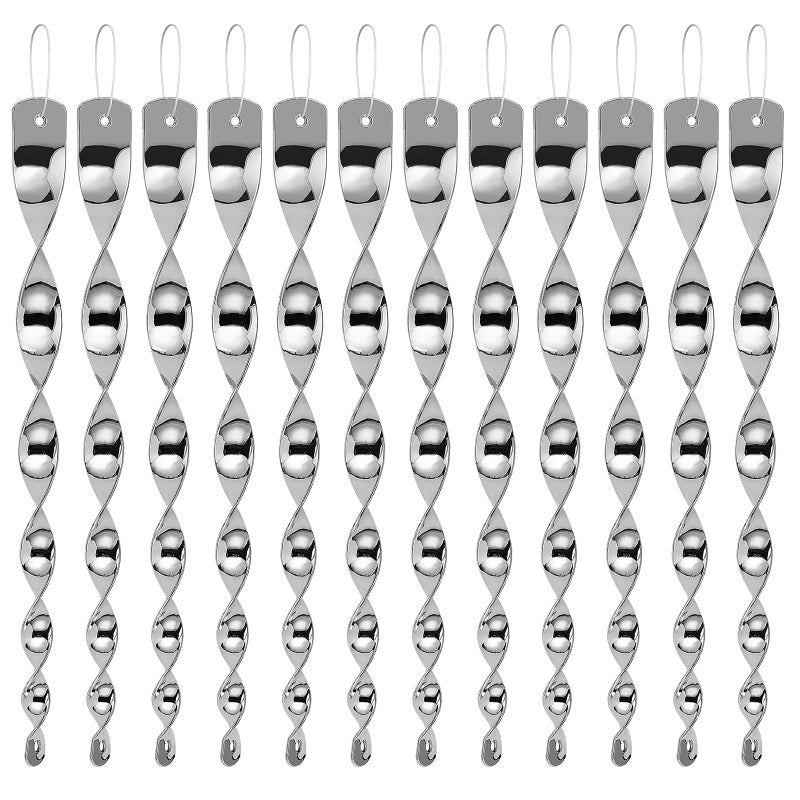 Besmon Woodpecker Bird Scare Devicesï¼ŒReflective Scare Rods Control Device to Keep Birds Away from Patio Poolï¼ˆChristmas Reflective Strip Hanging Home as Decorationï¼‰ (12PCS) - Image 1