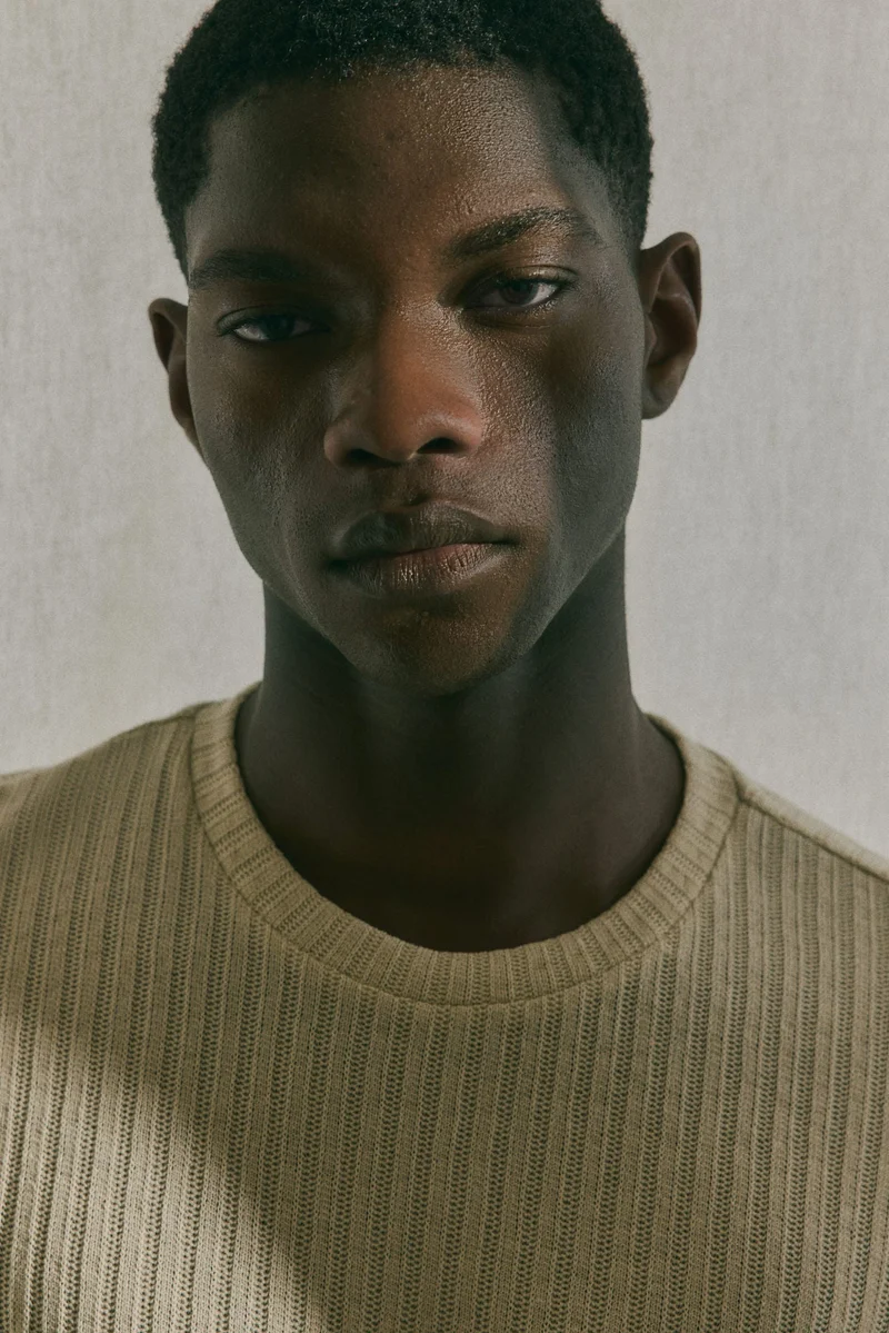H&M Regular Fit Rib-knit T-shirt