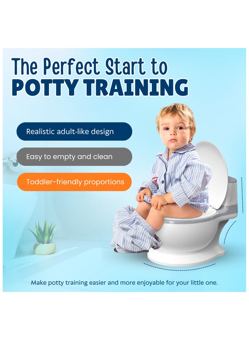 NEXSO Baby Potty Training Seat – Realistic Design, Premium PU Cushion, Non-Slip Base, Potty Seat for Toddlers, Includes 100pcs Disposal Bags, Ergonomic Backrest – Suitable for Toddlers 1-6 Years - Image 2