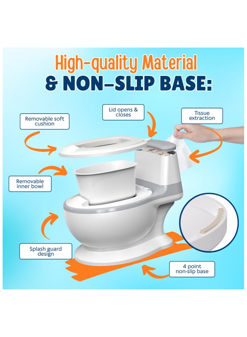NEXSO Baby Potty Training Seat – Realistic Design, Premium PU Cushion, Non-Slip Base, Potty Seat for Toddlers, Includes 100pcs Disposal Bags, Ergonomic Backrest – Suitable for Toddlers 1-6 Years - Image 4