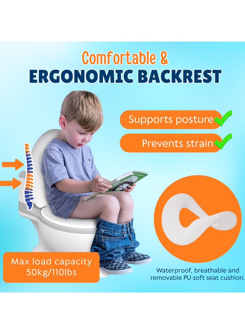 NEXSO Baby Potty Training Seat – Realistic Design, Premium PU Cushion, Non-Slip Base, Potty Seat for Toddlers, Includes 100pcs Disposal Bags, Ergonomic Backrest – Suitable for Toddlers 1-6 Years - Image 5
