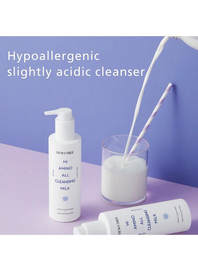 DewyTree Hi Amino All Cleansing Hypoallergenic Mild Cleansing Milk Lotion 200Ml(6.76 Fl.Oz) For Irritated Skin Infused With Amino Acids Moisturizing Facial Cleanser To Improve Skin Elasticity - Image 4