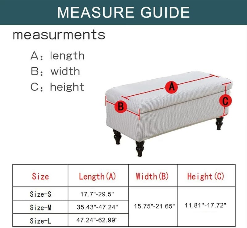 Stretch Folding Storage Ottoman Bench Slipcovers Printed Storage Ottoman Cover Rectangle Footstool Slipcover Footstool Protector Covers for Living Room (Color 03, Medium) - Image 2