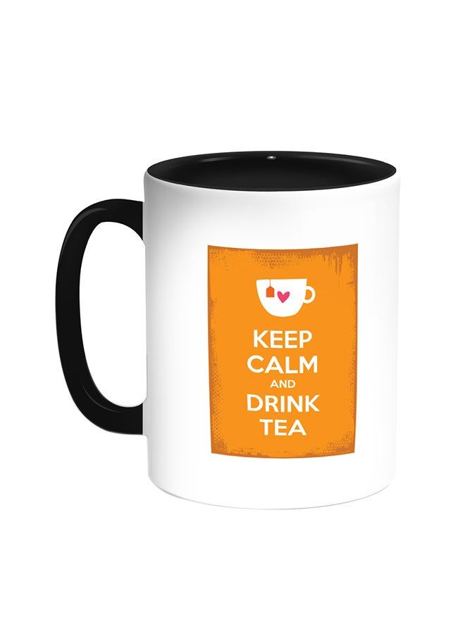 RKN Keep Calm And Drink Tea Printed Coffee Mug Black White 11 ounce - Image 2