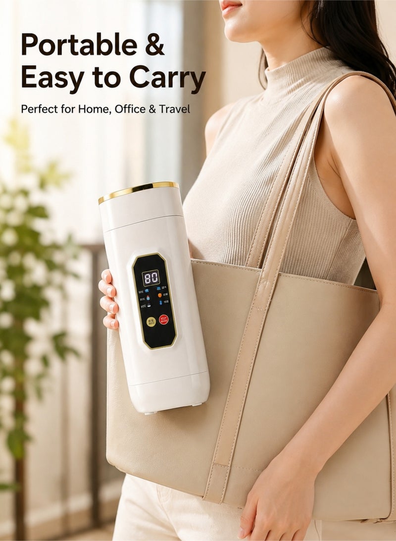 MACAIIROOS Portable Travel Electric Kettle 650ml Temperature Control Water Boiler 304 Stainless Steel Fast Boil Keep Warm Mini Tea Coffee Kettle for Office Home Baby Formula Travel - Image 5