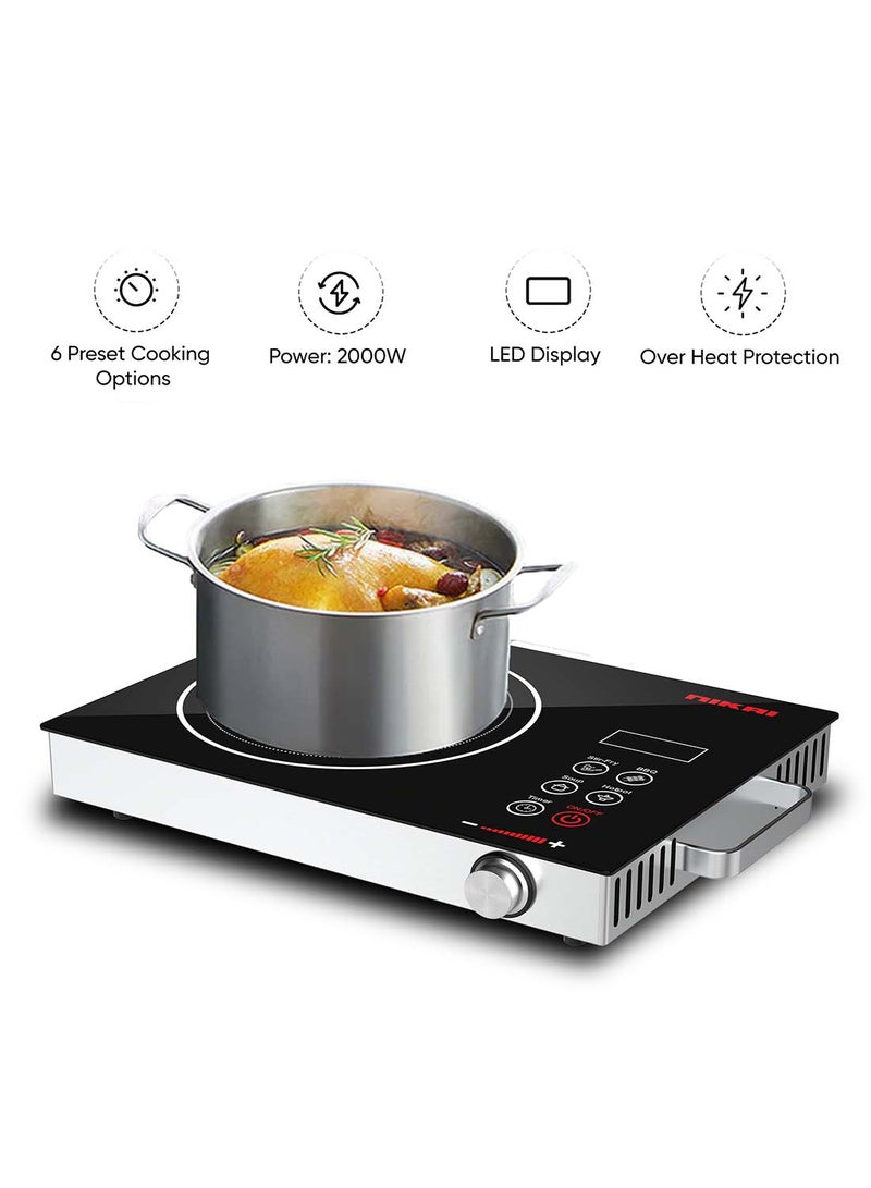 NIKAI Infrared Cooker -  Touch Control With 6 Preset Temperature Settings, Sleek Design, Efficient Heating Technology Suitable For All Utensils 2000 W NIC300A Black - Image 1