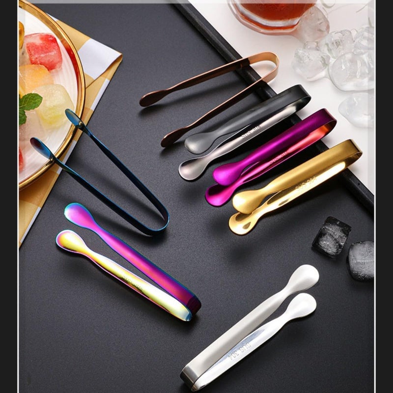 WinldMonmo Stainless Steel Mini Serving Tongs, Black Ice Tongs for Sugar Cubes, Appetizers, Tea Party, Coffee Bar, Desserts - Image 4