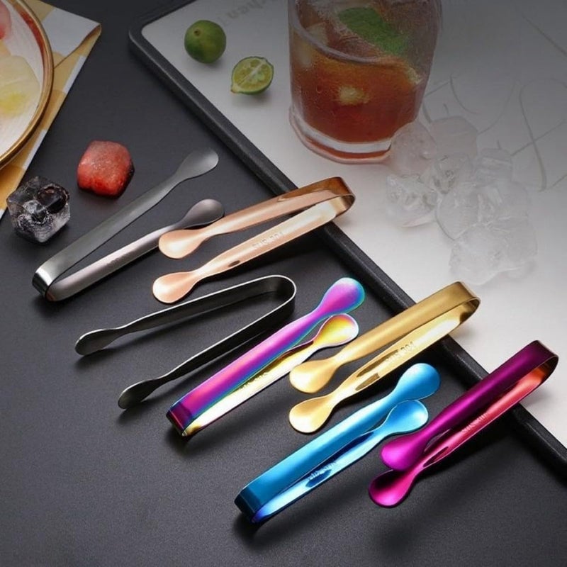 WinldMonmo Stainless Steel Mini Serving Tongs, Black Ice Tongs for Sugar Cubes, Appetizers, Tea Party, Coffee Bar, Desserts - Image 5