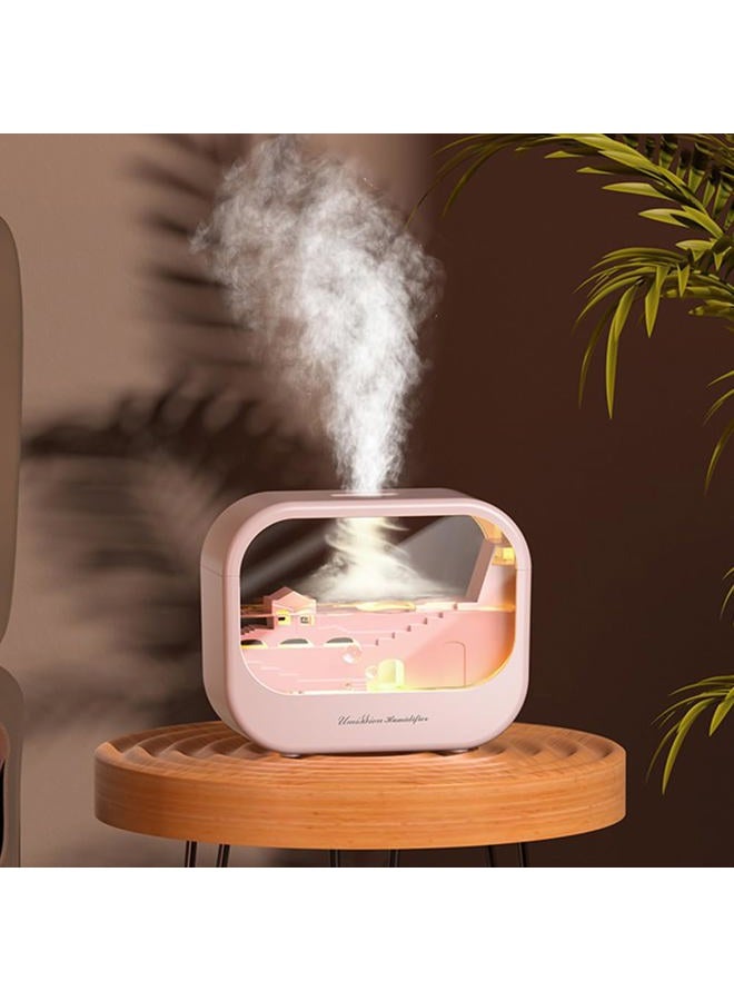 Dgffan Essential Oil Diffuser, Cute Humidifier with 7 LED Light Colors, Waterless Auto Shut-Off & Timer Setting Cool Mist Humidifier Diffuser for Spa Home Yoga Office Bedroom(Pink) - Image 1