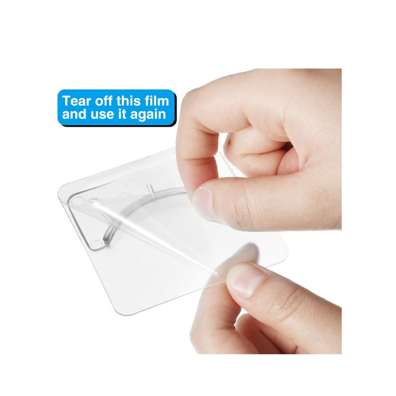 Zikra 6 Piece Adhesive Shower Curtain Rod Holder, Adhesive Wall Mounted Shower Rods Holder Drill-Free Install, Adhesive Rod Mount Retainer, No Drilling, Not Include Shower Curtain Rod - Image 5