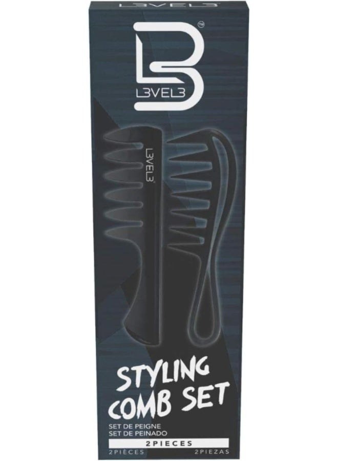 L3 Level 3 Styling Comb Set - Professional Salon Look - Lightweight and Ergonomic - Comfortable and Glides Easily - Level Three - 2pc - Image 1
