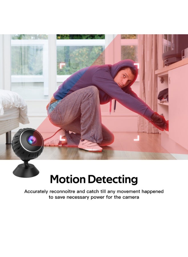 1080P Mini WiFi HD Camera,  Wide Angle Magnetic Portable Small Nanny Cam with Infrared Night Vision & Motion Detection, Covert  Camera for Home,Office,Indoor,Outdoor , Baby, Car Surveillance - Image 5