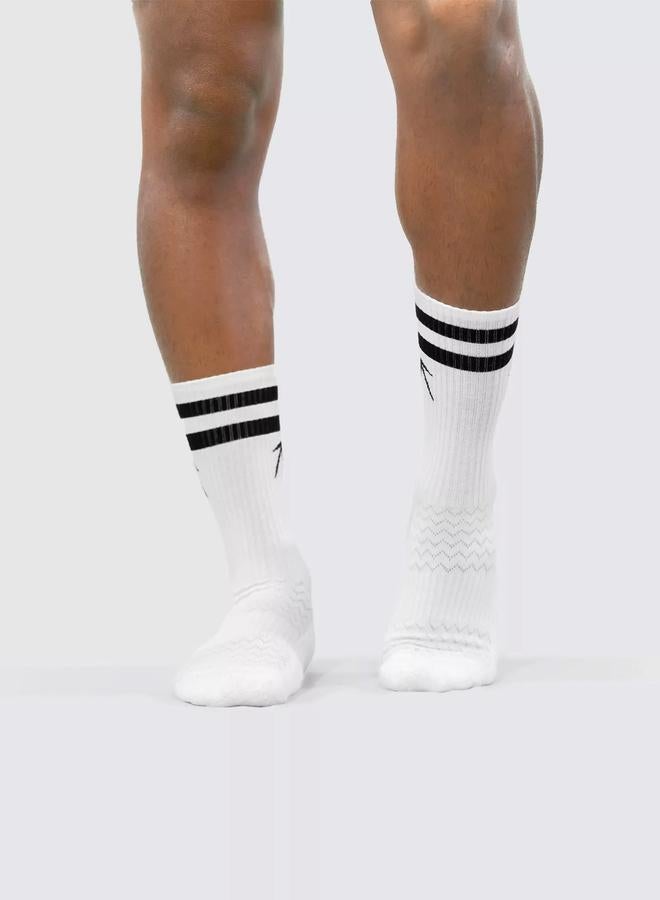 Wizard Pack of 3 - White Stripes Crew Cotton Socks - Image 3