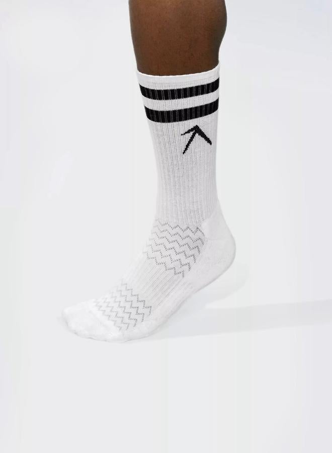 Wizard Pack of 3 - White Stripes Crew Cotton Socks - Image 5