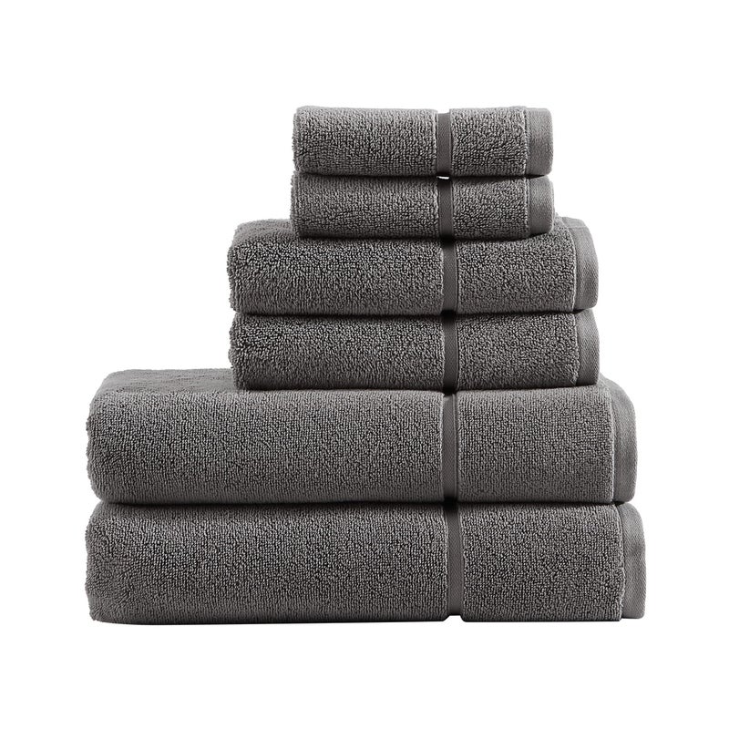 Vera Wang  Bath Towels Highly Absorbent  Super Soft Bathroom Essentials OekoTex Certified Modern Lux Grey 6Piece