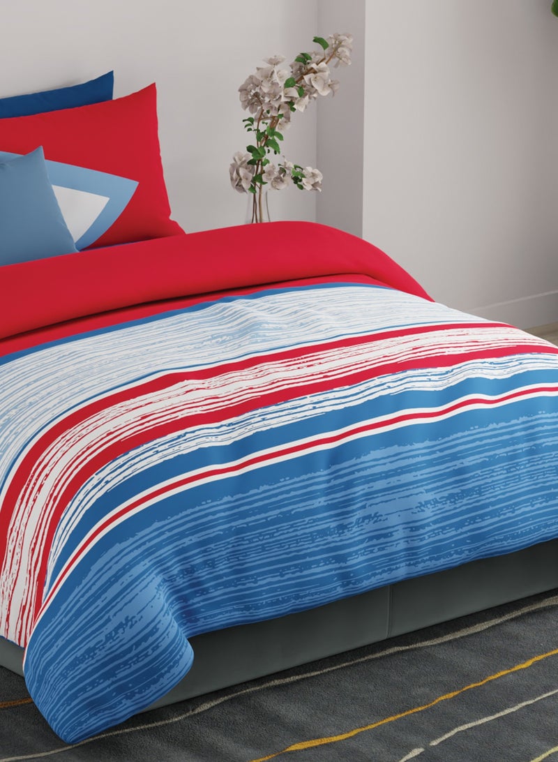United Colors of Benetton Rainbow 210 TC Super King Bedsheet with 2 Pillow covers Red - Image 2