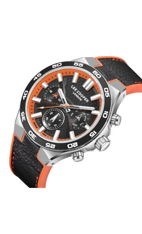 لي كوبر ساعة رجالية جلدية متعددة الوظائف . -  مم
