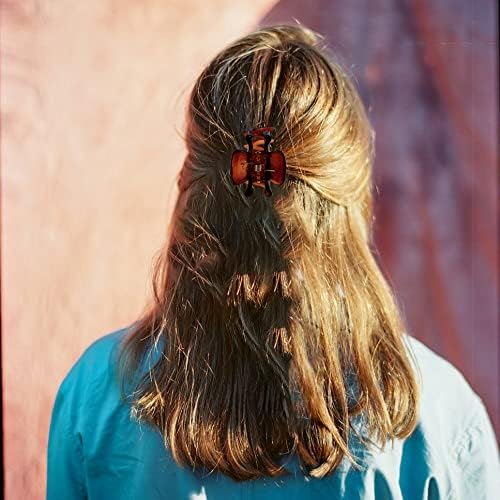12 Pieces Small Hair Clips3cm x 2cm118inch x 078 inch Brown Mini Hair Claw Clips Plastic Hair Jaw Clips for Women and Girls
