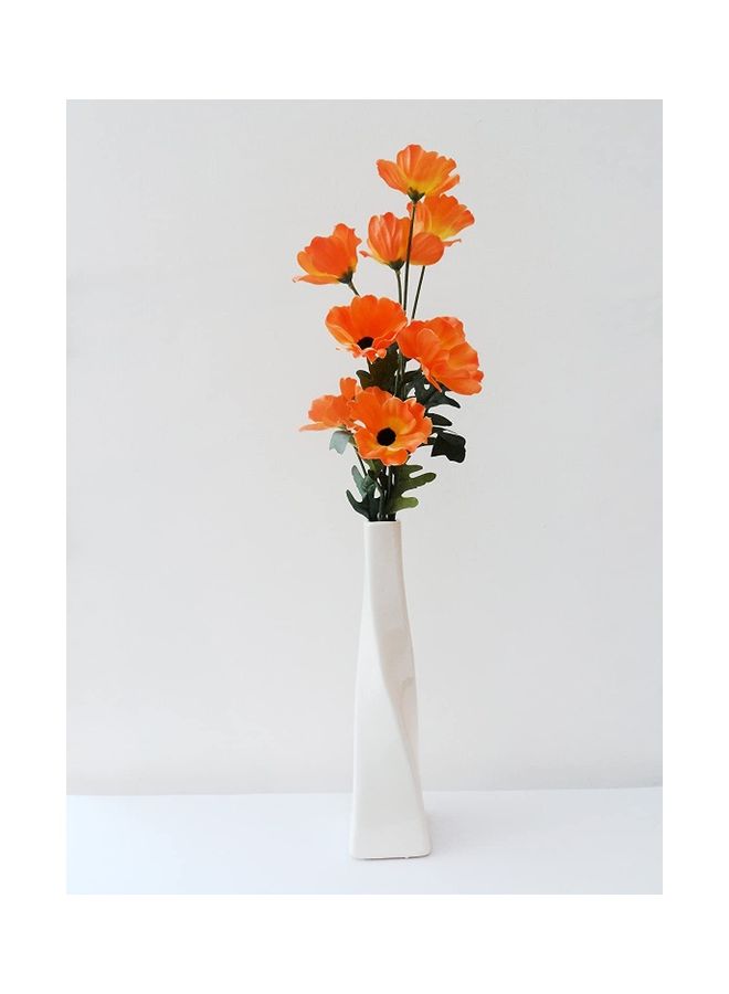 NIBEMINENT Wild Meadow Poppy Spray Silk Flower Orange/Green