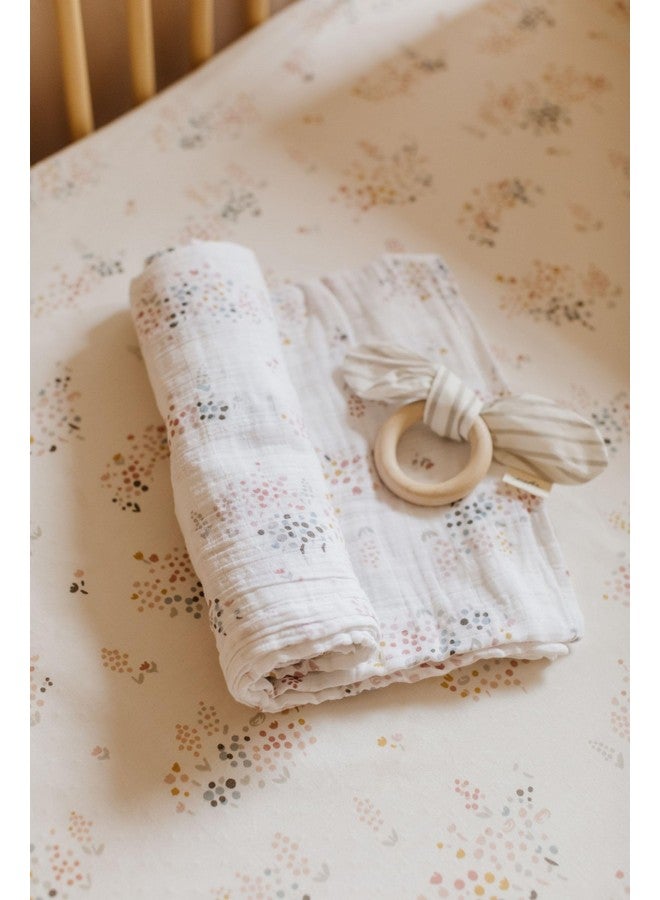 PEHR Muslin Cotton Swaddle, Flower Patch | Organic Baby Blanket | Ultra-Soft & Versatile | 47” x 47” - Image 5