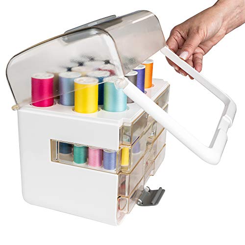 Singer Sew-It-Goes, 224 Piece - Sewing Kit & Craft Organizer - Sewing Case Storage with Machine Sewing Thread, White - Image 2
